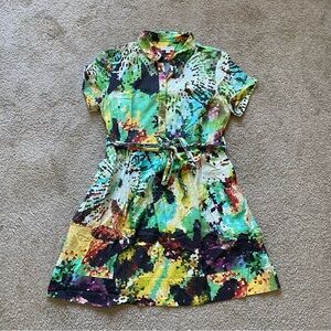 Katherine Barclay ~ Multicolor Polygon Shirt Dress ~ Bold ~ Summer ~ Size 12